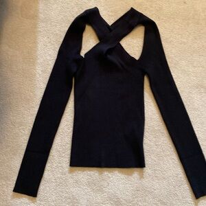 Black top long sleeve with x shape on front and back